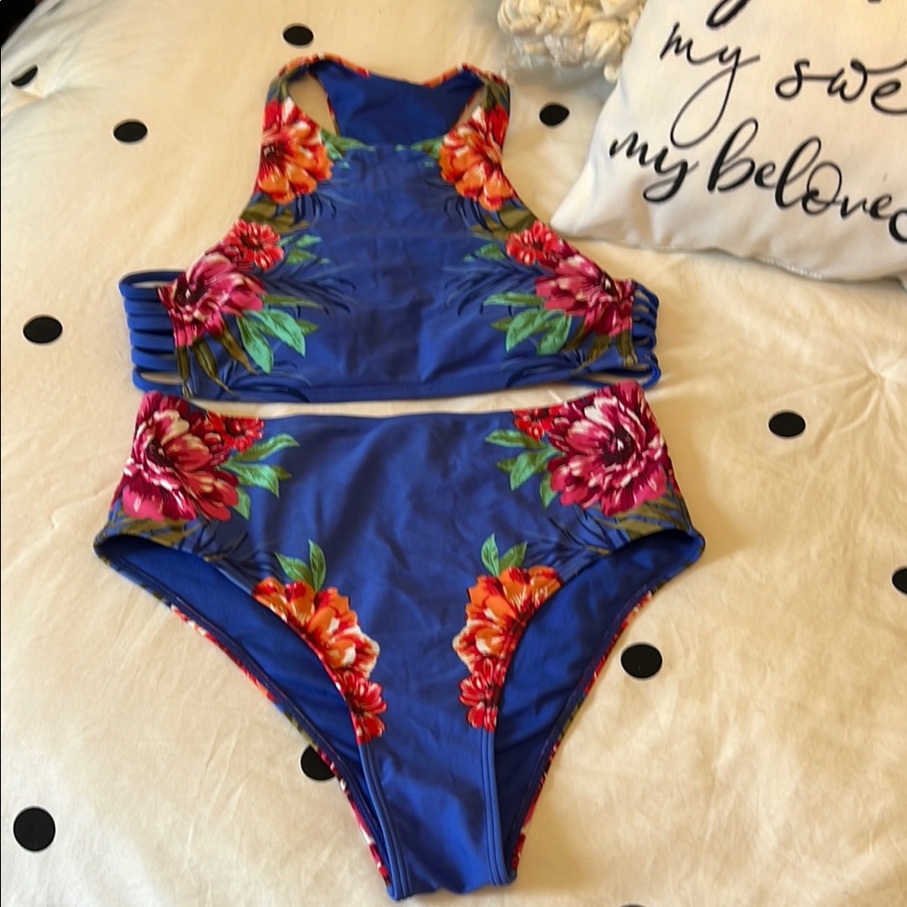 Hollister Blue Floral Bikini